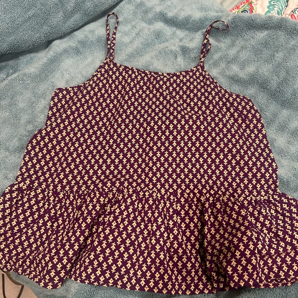 NATURAL LIFE Purple and Cream Tank Top